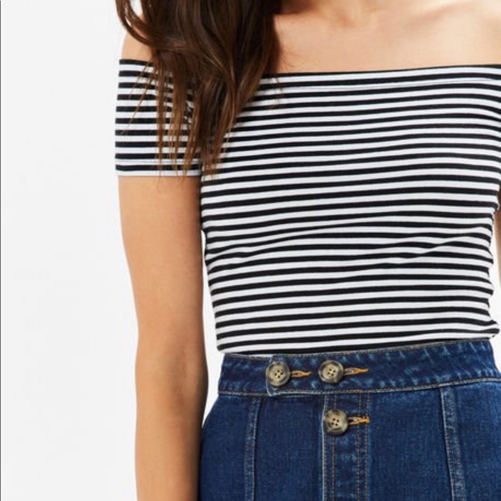 NWT PacSun Striped Off-The-Shoulder Top